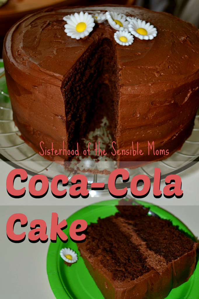 Chocolate Coca-Cola Cake. The yummiest chocolate cake recipe ever! Sisterhood of the Sensible Moms 