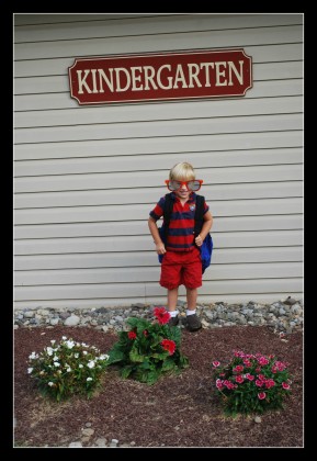 kindergarten w glasses and border