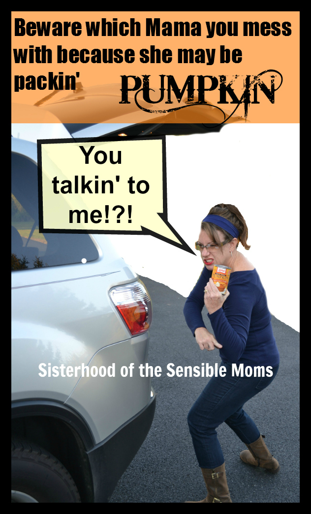 A Holiday Tale of Humor: Beware Which Mama You Mess With Because She May Be Packing Pumpkin | Sisterhood of the Sensible Moms