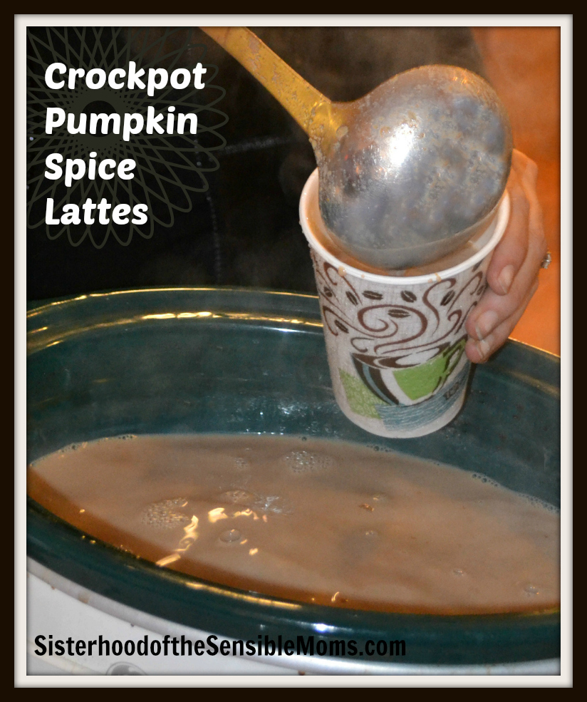 Crockpot Pumpkin Spice Lattes Recipe | Delicious because they are made with real pumpkin! Perfect for a party or a tailgate! | Sisterhood of the Sensible Moms