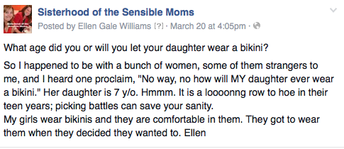 Ask a simple question and this is what you get---Sisterhood of the Sensible Moms