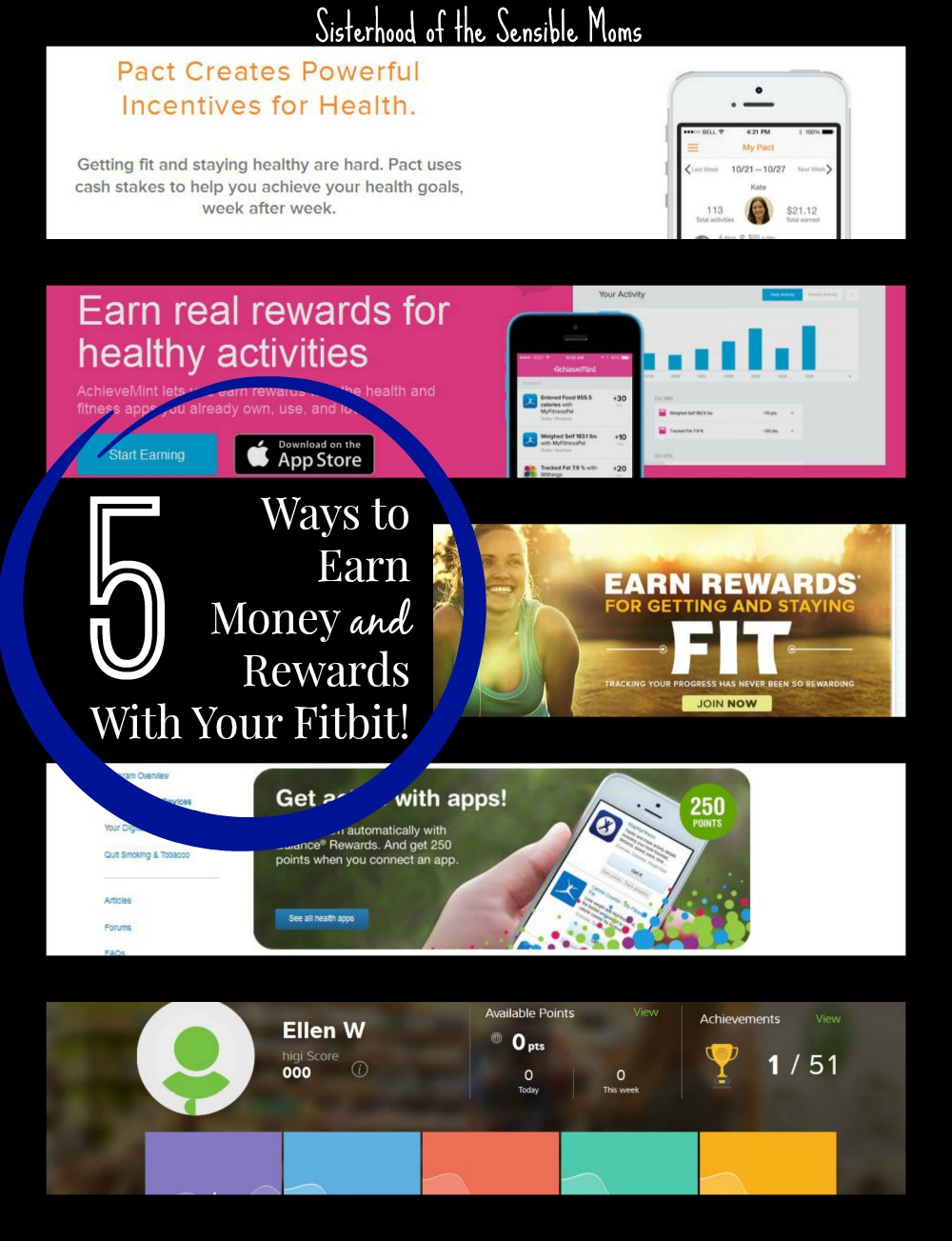 Here are 5 easy ways to earn money and rewards with your Fitbit fitness tracker. Good health and dollar bills! Holla! - Exercise pays off! - Sisterhood of the Sensible Moms