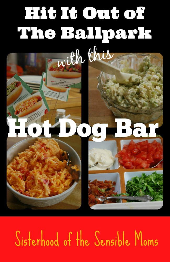 Reinvigorate your summer party plans with an easy, but delicious hot dog bar full of tasty surprises (and recipes). Pimiento cheese or blue cheese devil toppings anyone? | Sisterhood of the Sensible Moms
