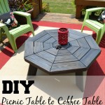 DIY Picnic Table to Coffee Table Transformation
