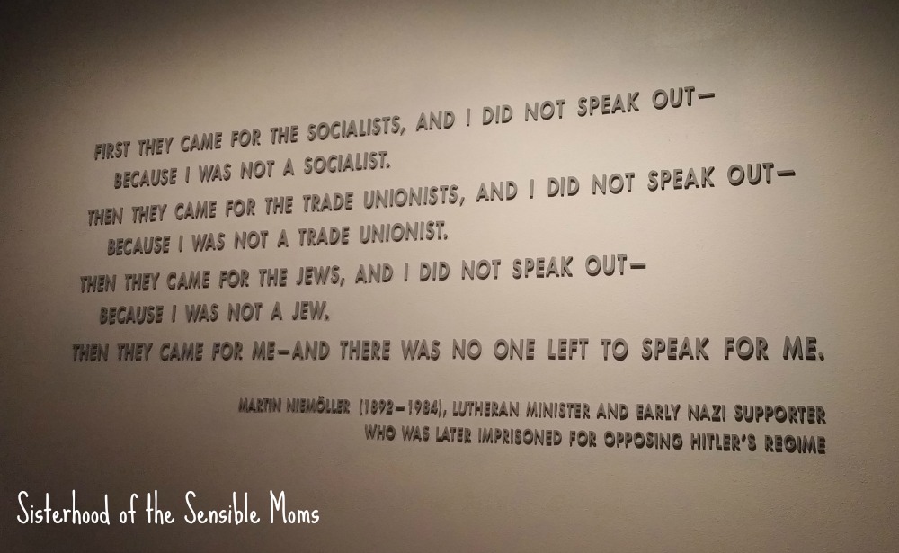 Holocaust Museum, Washington, DC. Global Goals: Don't just stand there, do something! We are all parenting with one eye on the future. Find inspiration from the United Nations Global Goals. Be a part of the change happening. #TellEveryone | Sisterhood of the Sensible Moms