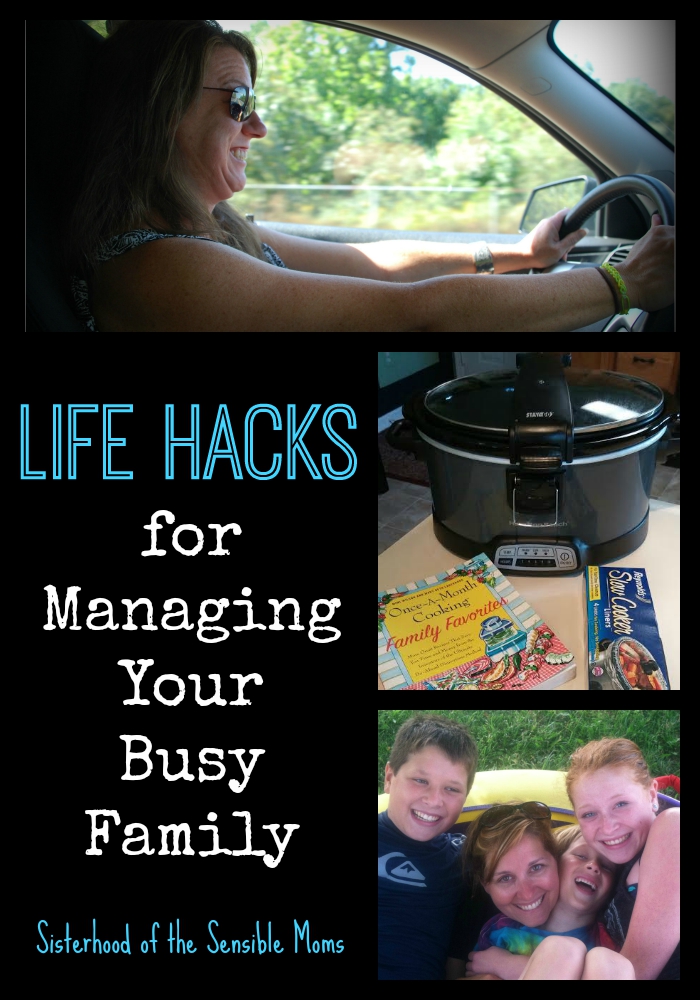 Life Hacks for Managing Your Busy Family: From how to rock the crockpot and carpool, to organizational apps and tricks, these tips will siphon the crazy out of your week.  | Parenting Advice and Time Management | Sisterhood of the Sensible Moms