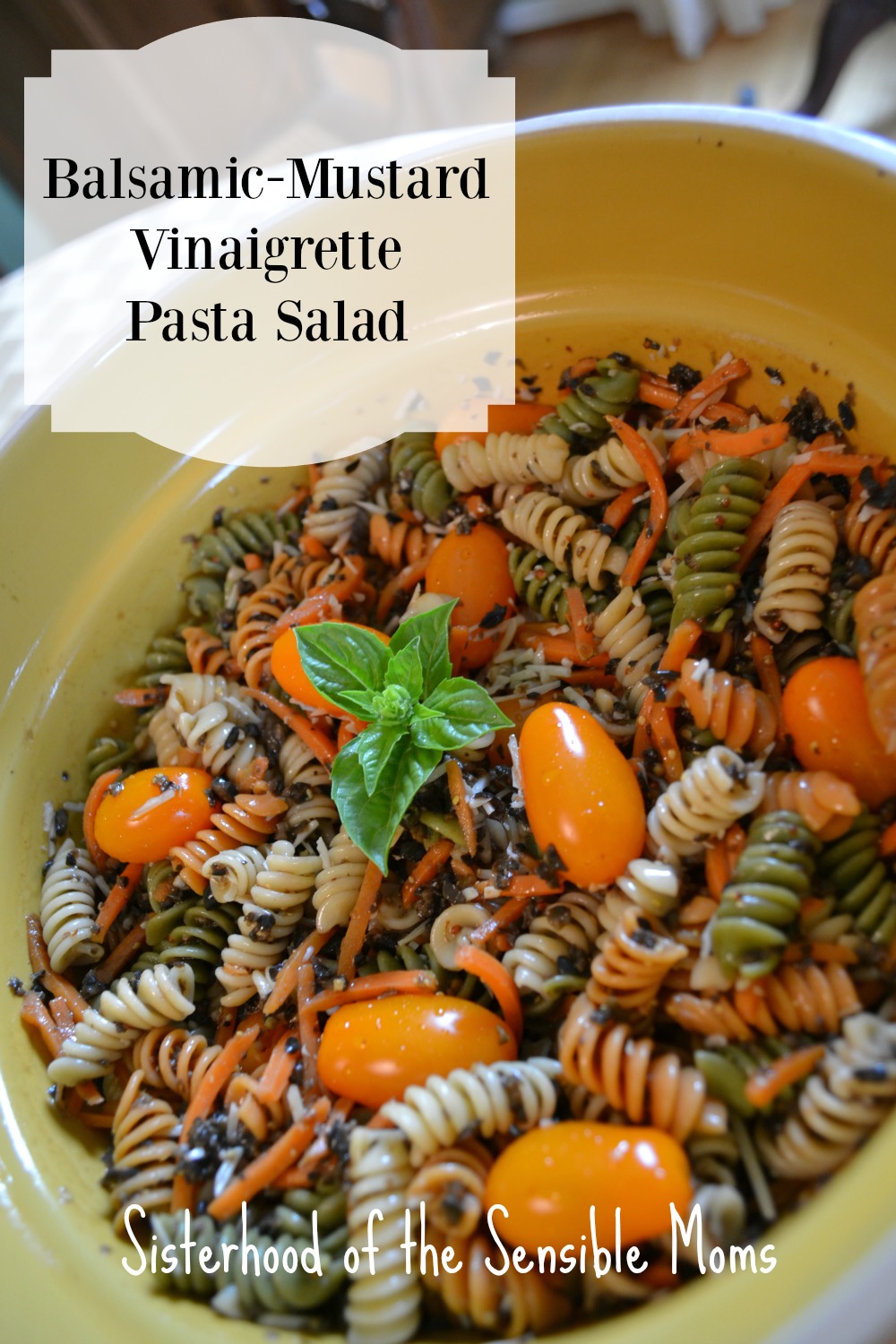 Looking for a side dish with a remarkable depth of flavor? Balsamic-Mustard Vinaigrette Pasta Salad is it! The mustard and olives provide the unique tang that gets this recipe rave reviews. This is a pasta salad that can be served all year round. | Sisterhood of the Sensible Moms