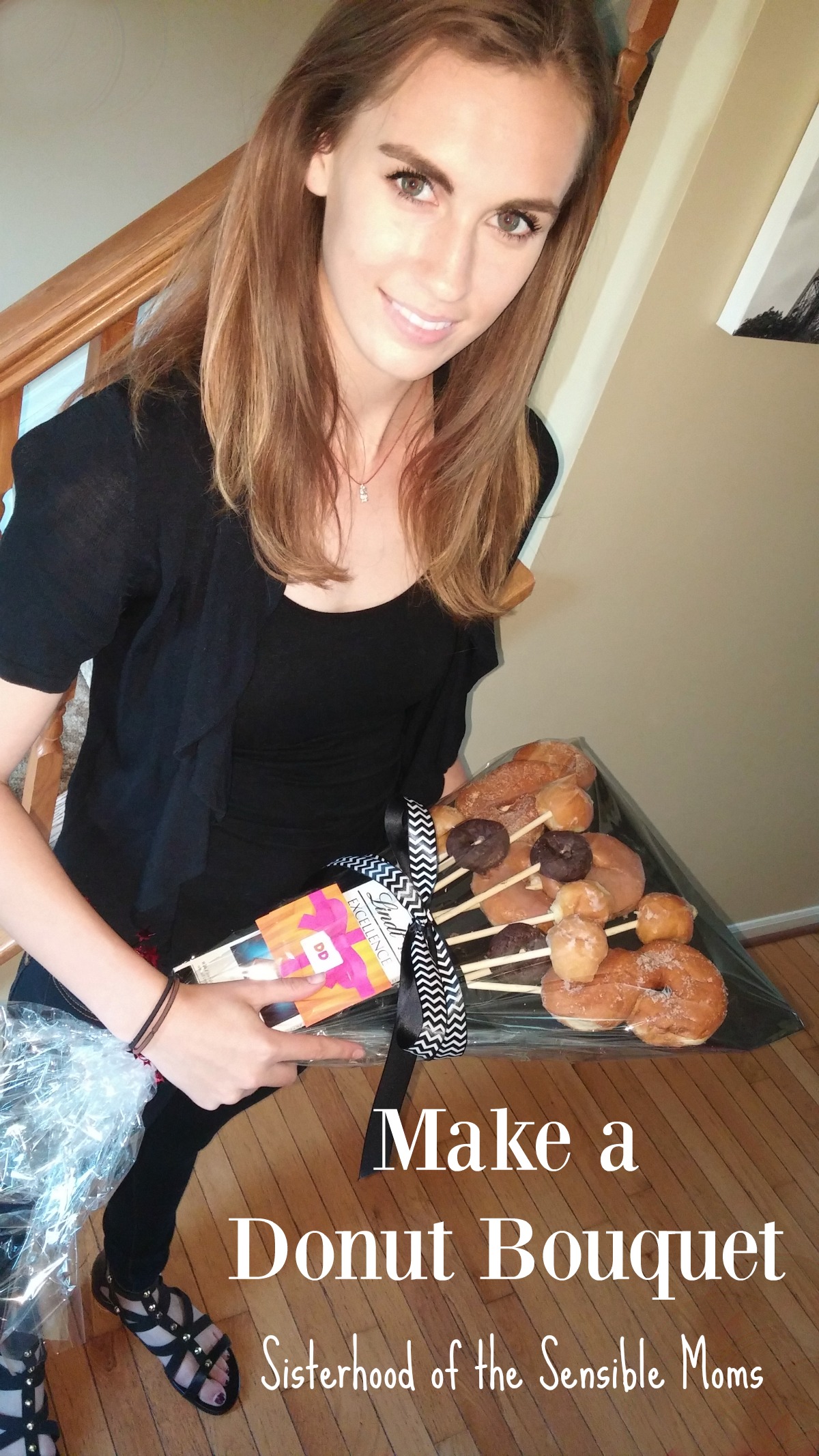 How to Make a Donut Bouquet (Tutorial). Deliciously perfect gift for National Donut Day or any occasion! Quick, easy, and impressive: everything a craft project should be. | Sisterhood of the Sensible Moms