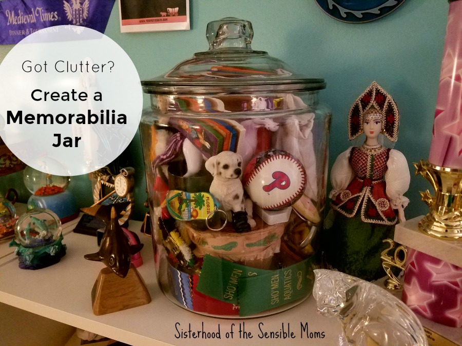 Got clutter? Get clean and organized with a Memorabilia Jar. Easy DIY project. | Sisterhood of the Sensible Moms