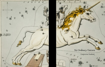 Celestial Unicorn College Ruled Notebook